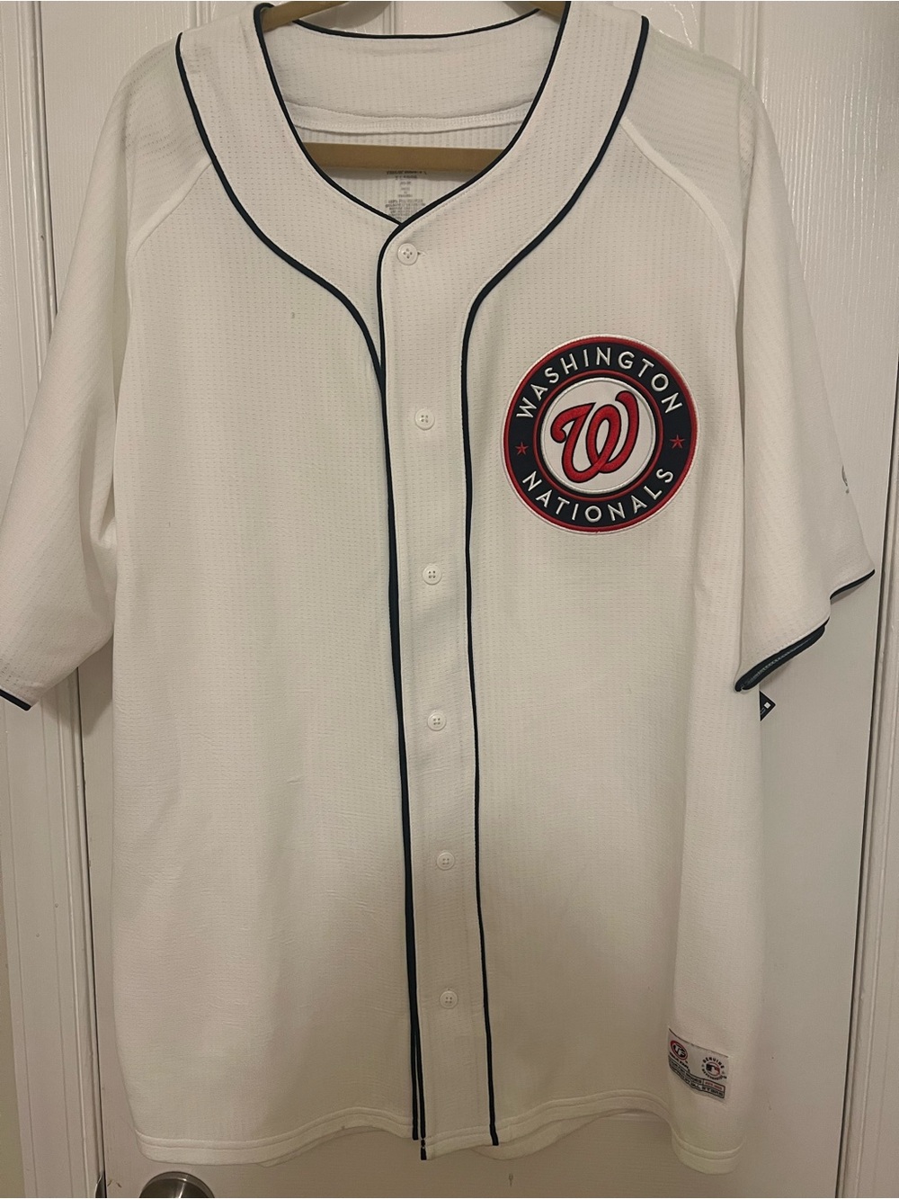Washington Nationals White Home Button-Up Jersey